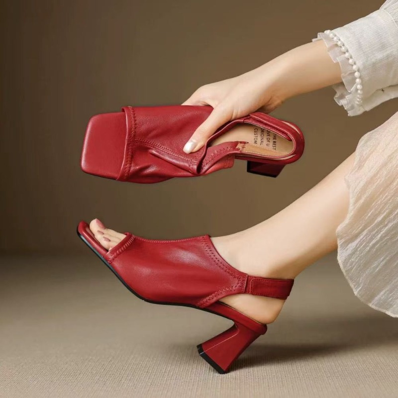 Casual Sandal Leather - Sandali Donna Stile Francese in Pelle
