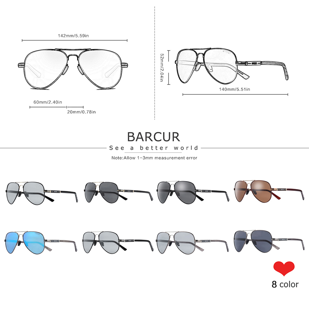 BARCUR Polarizzati Mens Occhia - Sunglasses Aviator Polarized recensione e prezzo